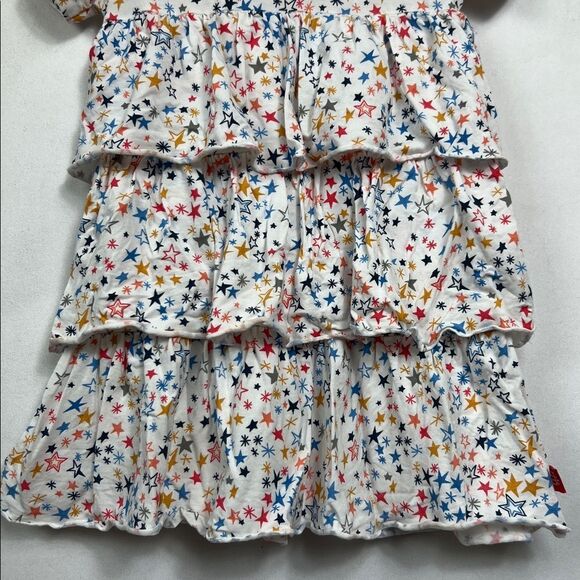 Magnetic Me Starry Print Dress - White, Blue, Orange tiers ruffles size 18-24 m - Picture 8 of 16